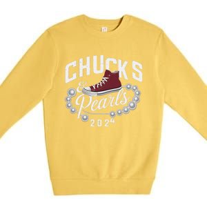 Chucks And Pearls 2024 Kamala For President Elections Merch Premium Crewneck Sweatshirt