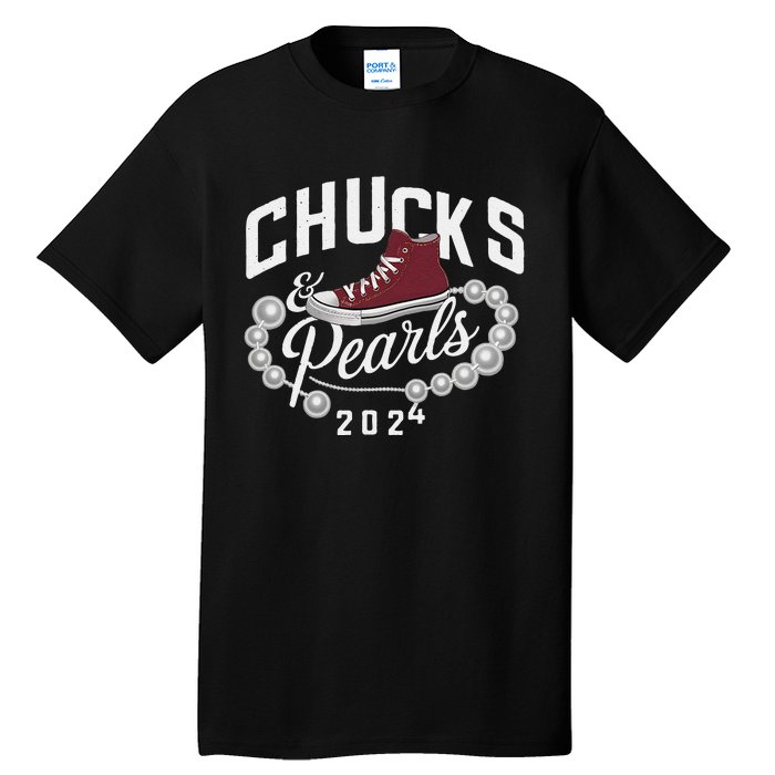 Chucks And Pearls 2024 Kamala For President Elections Merch Tall T-Shirt