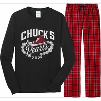 Chucks And Pearls 2024 Kamala For President Elections Merch Long Sleeve Pajama Set