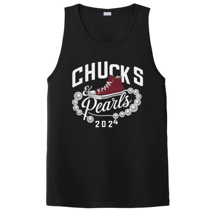 Chucks And Pearls 2024 Kamala For President Elections Merch PosiCharge Competitor Tank