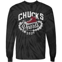 Chucks And Pearls 2024 Kamala For President Elections Merch Tie-Dye Long Sleeve Shirt