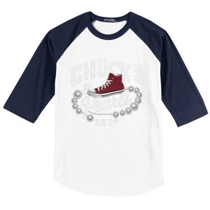 Chucks And Pearls 2024 Kamala For President Elections Merch Baseball Sleeve Shirt