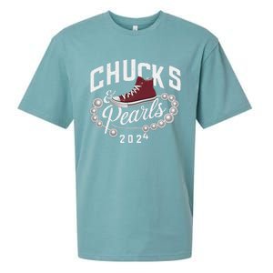 Chucks And Pearls 2024 Kamala For President Elections Merch Sueded Cloud Jersey T-Shirt