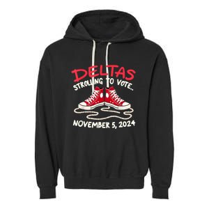 Chucks And Pearls Deltas Strolling To Vote November 5 2024 Garment-Dyed Fleece Hoodie