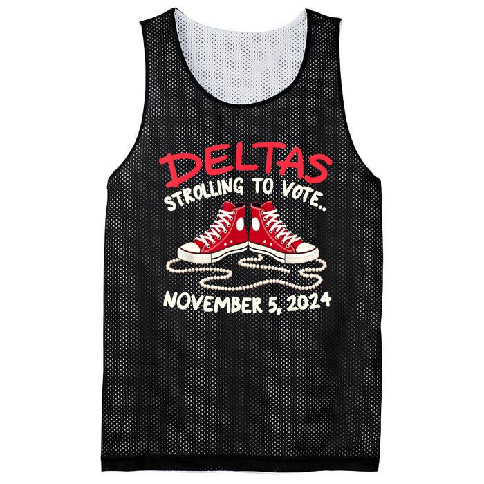 Chucks And Pearls Deltas Strolling To Vote November 5 2024 Mesh Reversible Basketball Jersey Tank