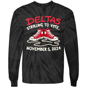 Chucks And Pearls Deltas Strolling To Vote November 5 2024 Tie-Dye Long Sleeve Shirt