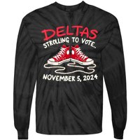 Chucks And Pearls Deltas Strolling To Vote November 5 2024 Tie-Dye Long Sleeve Shirt