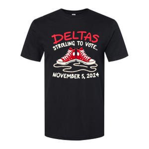 Chucks And Pearls Deltas Strolling To Vote November 5 2024 Softstyle CVC T-Shirt