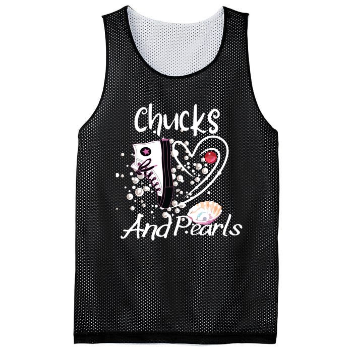 Chucks And Pearls Mesh Reversible Basketball Jersey Tank