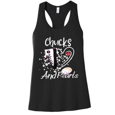 Chucks And Pearls Women's Racerback Tank