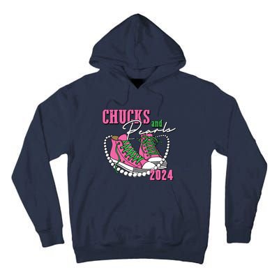 Chucks And Pearls Im With Her Kamala 2024 Tall Hoodie