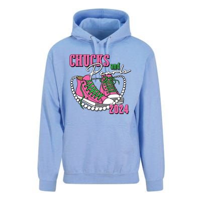 Chucks And Pearls Im With Her Kamala 2024 Unisex Surf Hoodie