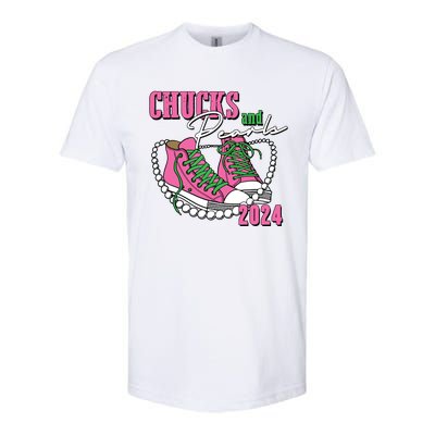 Chucks And Pearls Im With Her Kamala 2024 Softstyle CVC T-Shirt