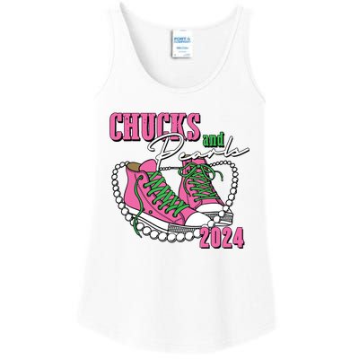 Chucks And Pearls Im With Her Kamala 2024 Ladies Essential Tank