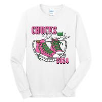 Chucks And Pearls Im With Her Kamala 2024 Tall Long Sleeve T-Shirt