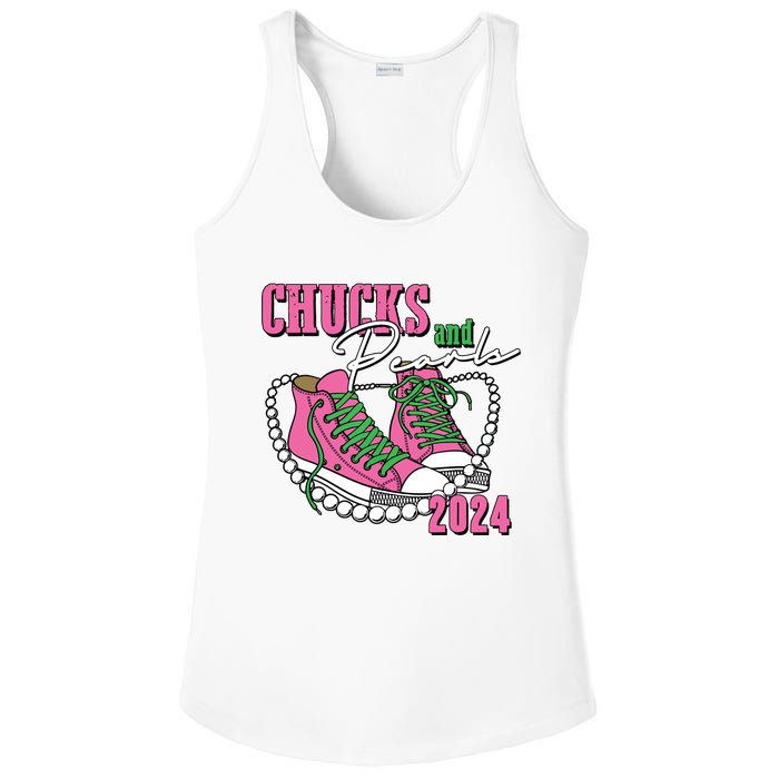 Chucks And Pearls Im With Her Kamala 2024 Ladies PosiCharge Competitor Racerback Tank