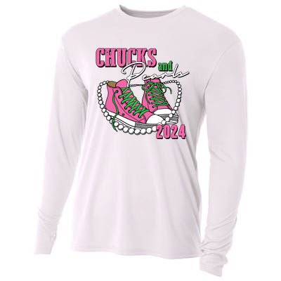 Chucks And Pearls Im With Her Kamala 2024 Cooling Performance Long Sleeve Crew