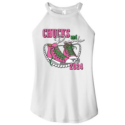 Chucks And Pearls Im With Her Kamala 2024 Women's Perfect Tri Rocker Tank