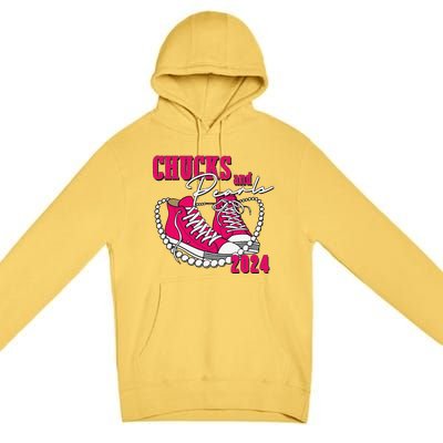 Chucks And Pearls IM With Her Kamala 2024 Premium Pullover Hoodie