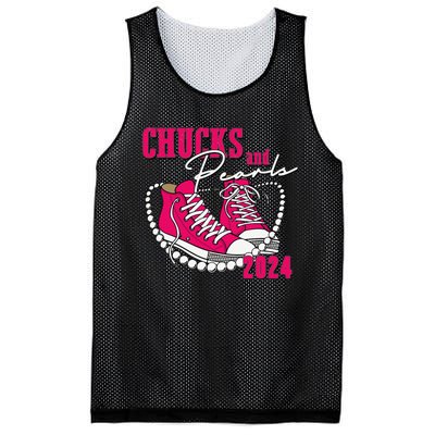 Chucks And Pearls IM With Her Kamala 2024 Mesh Reversible Basketball Jersey Tank