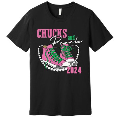 Chucks And Pearls IM With Her Kamala 2024 Premium T-Shirt