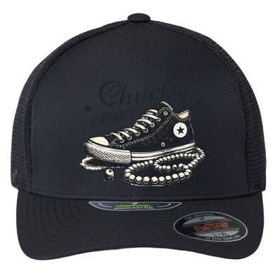 Chucks And Pearls IM With Her Kamala 2024 Retro Vintage Flexfit Unipanel Trucker Cap