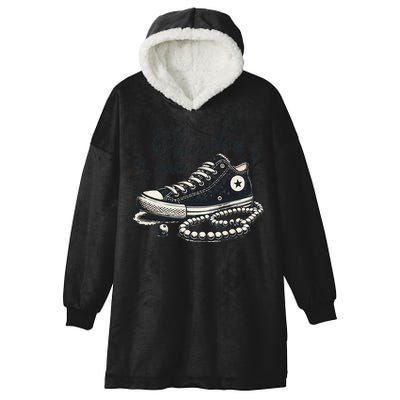 Chucks And Pearls IM With Her Kamala 2024 Retro Vintage Hooded Wearable Blanket