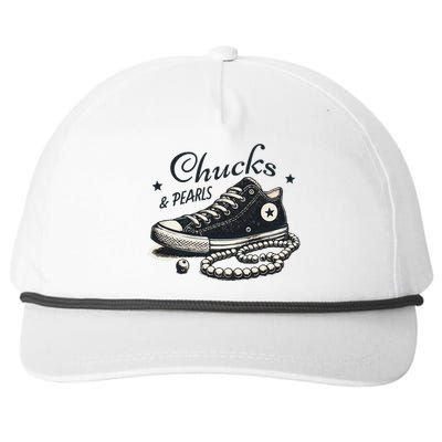 Chucks And Pearls IM With Her Kamala 2024 Retro Vintage Snapback Five-Panel Rope Hat