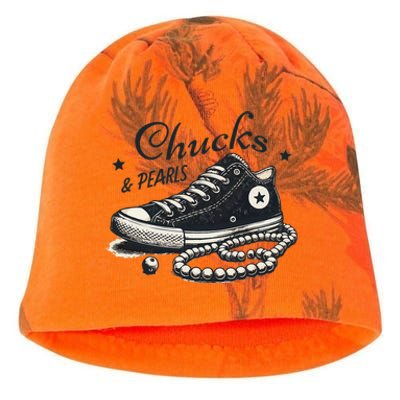 Chucks And Pearls IM With Her Kamala 2024 Retro Vintage Kati - Camo Knit Beanie