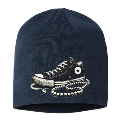 Chucks And Pearls IM With Her Kamala 2024 Retro Vintage Sustainable Beanie