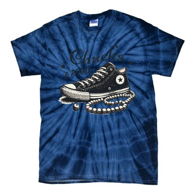 Chucks And Pearls IM With Her Kamala 2024 Retro Vintage Tie-Dye T-Shirt