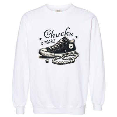 Chucks And Pearls IM With Her Kamala 2024 Retro Vintage Garment-Dyed Sweatshirt