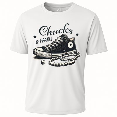 Chucks And Pearls IM With Her Kamala 2024 Retro Vintage Performance Shirt