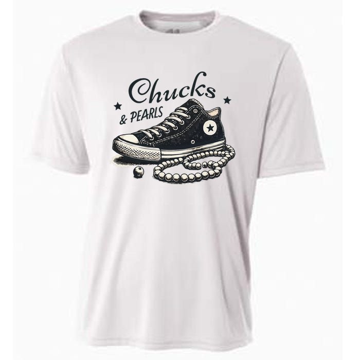 Chucks And Pearls IM With Her Kamala 2024 Retro Vintage Cooling Performance Crew T-Shirt