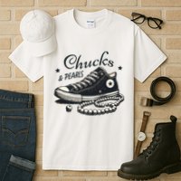 Chucks And Pearls IM With Her Kamala 2024 Retro Vintage Tall T-Shirt
