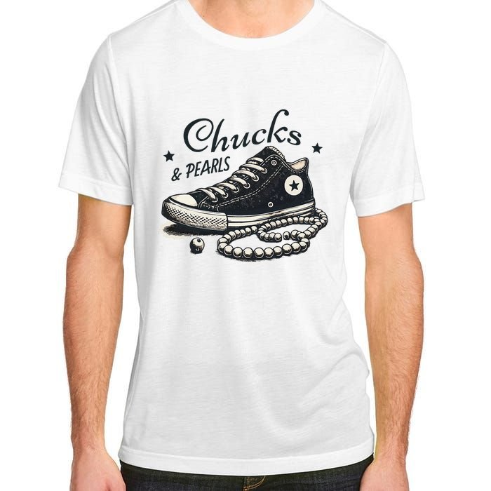 Chucks And Pearls IM With Her Kamala 2024 Retro Vintage Adult ChromaSoft Performance T-Shirt