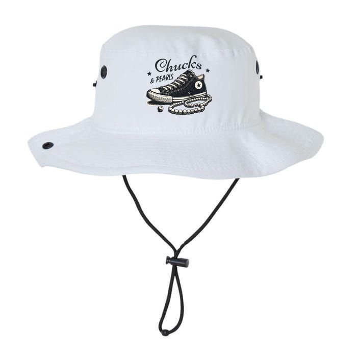 Chucks And Pearls IM With Her Kamala 2024 Retro Vintage Legacy Cool Fit Booney Bucket Hat