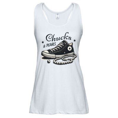 Chucks And Pearls IM With Her Kamala 2024 Retro Vintage Ladies Essential Flowy Tank