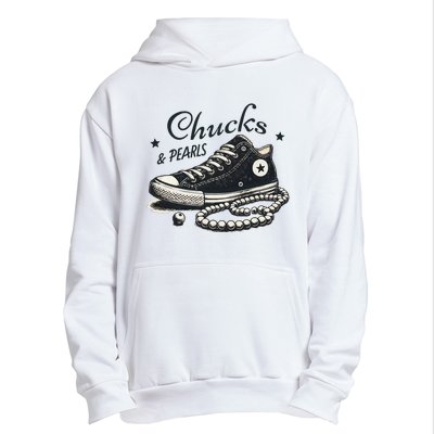 Chucks And Pearls IM With Her Kamala 2024 Retro Vintage Urban Pullover Hoodie