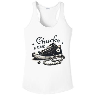 Chucks And Pearls IM With Her Kamala 2024 Retro Vintage Ladies PosiCharge Competitor Racerback Tank