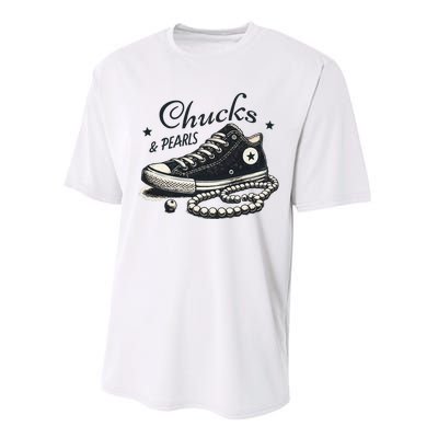 Chucks And Pearls IM With Her Kamala 2024 Retro Vintage Performance Sprint T-Shirt