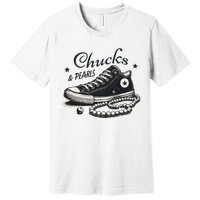 Chucks And Pearls IM With Her Kamala 2024 Retro Vintage Premium T-Shirt