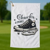 Chucks And Pearls IM With Her Kamala 2024 Retro Vintage Golf Towel