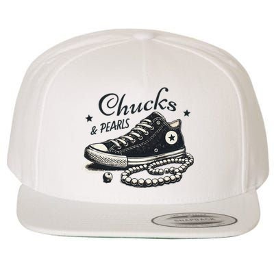 Chucks And Pearls IM With Her Kamala 2024 Retro Vintage Wool Snapback Cap