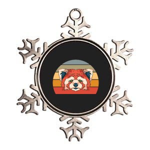 Cute Animal Panda Bear Gift Retro Red Panda Metallic Star Ornament