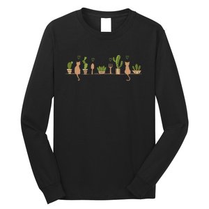 Cats And Plant Gardening Garden Cat Lover Gardener Long Sleeve Shirt