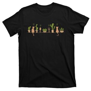 Cats And Plant Gardening Garden Cat Lover Gardener T-Shirt