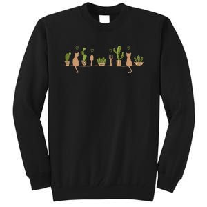 Cats And Plant Gardening Garden Cat Lover Gardener Tall Sweatshirt