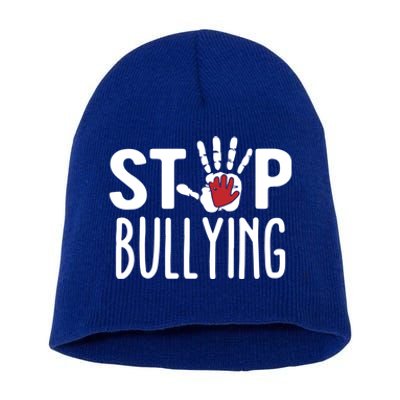 Child Abuse Prevention Month Stop Bullying Gift Short Acrylic Beanie