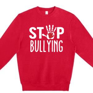 Child Abuse Prevention Month Stop Bullying Gift Premium Crewneck Sweatshirt